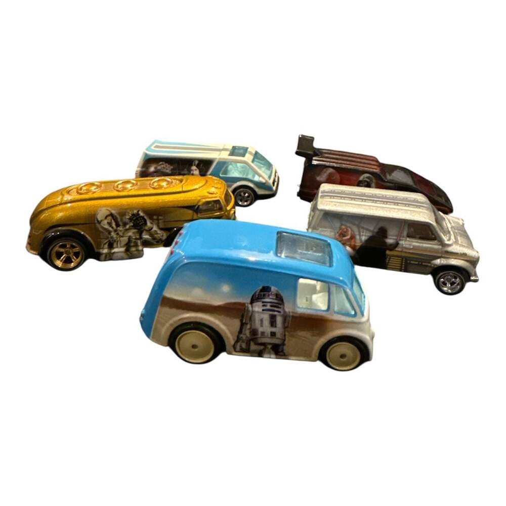 Hot Wheels Star Wars Pop Culture Real Riders Van Set of 5
